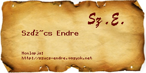 Szűcs Endre névjegykártya