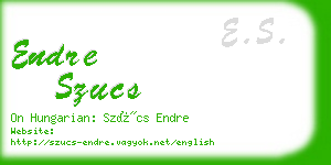 endre szucs business card